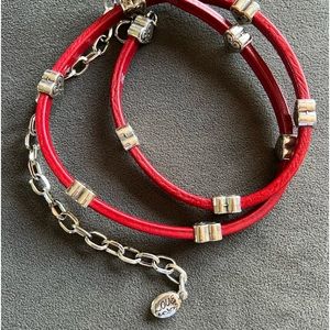 Brighton, leather and chain red belt